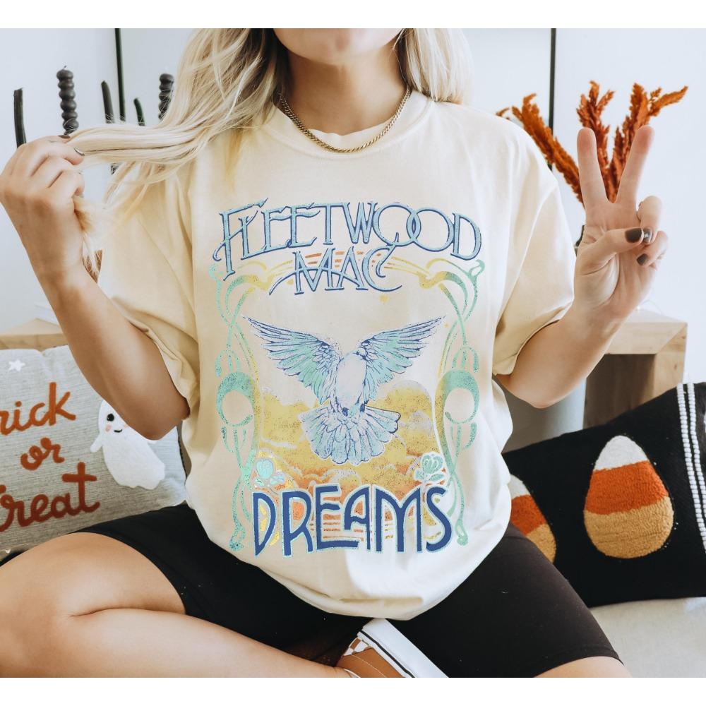 

Футболка з графічним принтом Fleetwood Mac Музична футболка Футболка рок-гурту Ретро музична футболка Футболка для любителя року Винтажні футболки гуртів Футболка XL
