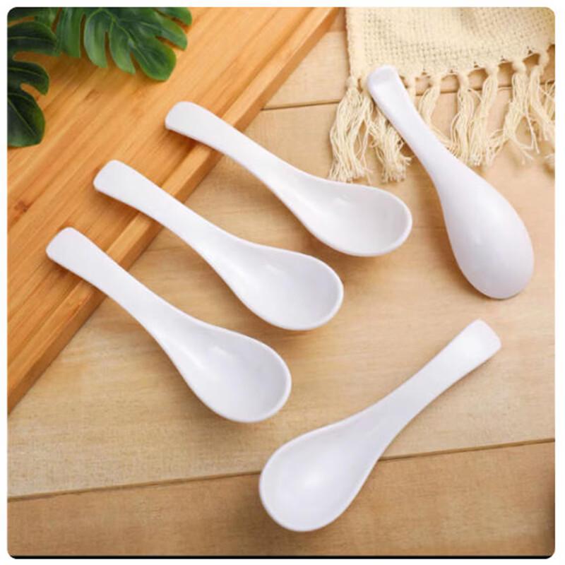Langshen White Melamine Cup Set with Spoons