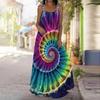 Women's Slip Dress Maxi Long Dress Spiral Tie Dye Print Stitching Print Dress Spring & Summer Leisure Vacation