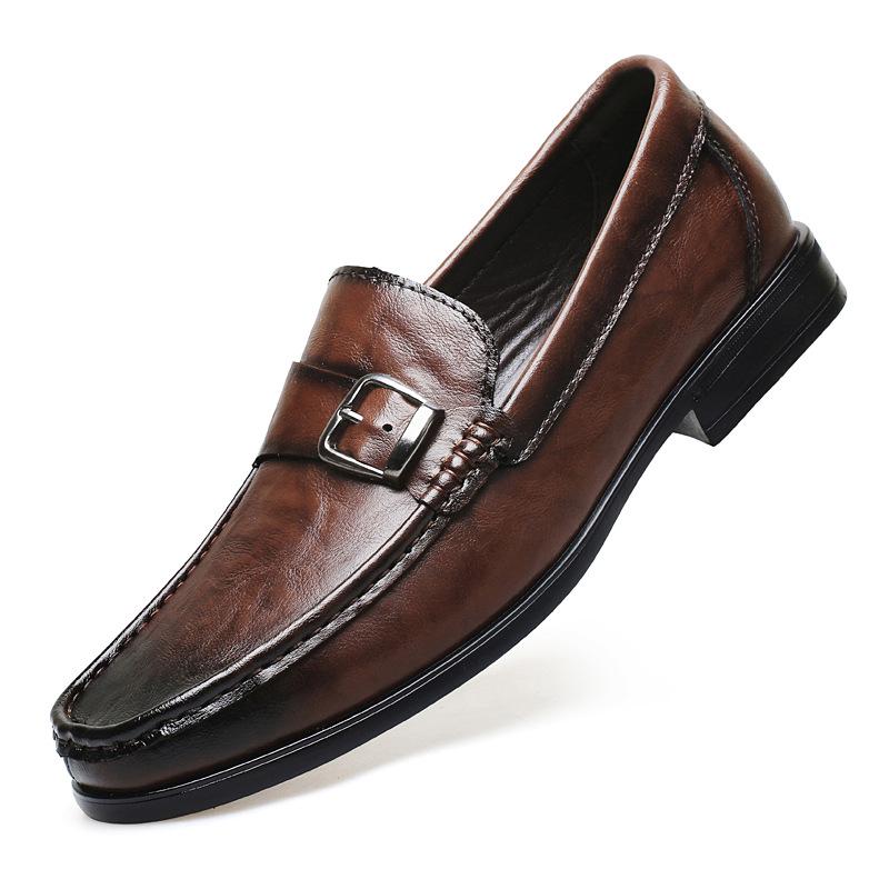 Large Size Men s Cross-Border Leather Driving Moccasins: Formal Slip-On Loafers 41