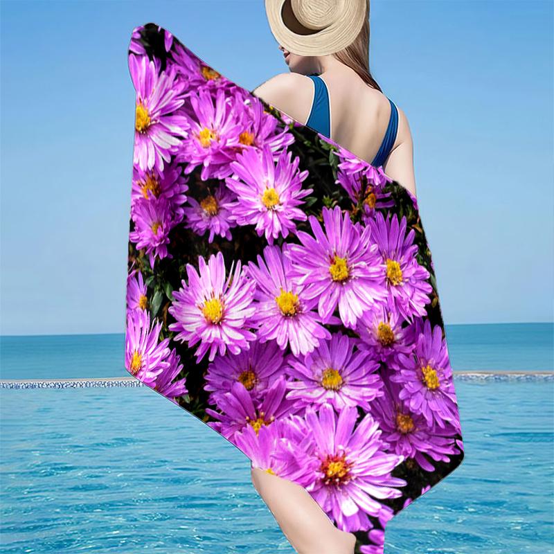 Floral Butterflies Wooden Background Beach Towel, Super Soft Microfiber, Gift for Her/Him, Birthday, for Pool, Beach, Travel, Home Decor Fan Gifts