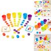 Holzfarbsortier-Stapelbecher Spielzeug für Kinder Pädagogisches Spiel und Fokusentwicklung
