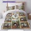 Retro Oil Painting Animals Pattern Bedding,Quilt Set Quilt Cover Pillowcase Home Birthday Gift (1 * Duvet Cover + 2 * Pillowcase, Without Core)