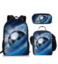 Set Scolastico Tre Pezzi Zaino Borsa Portapenne Borsa Pranzo Zaino con Immagini Street Tide Pallacanestro Calcio Set Zaino