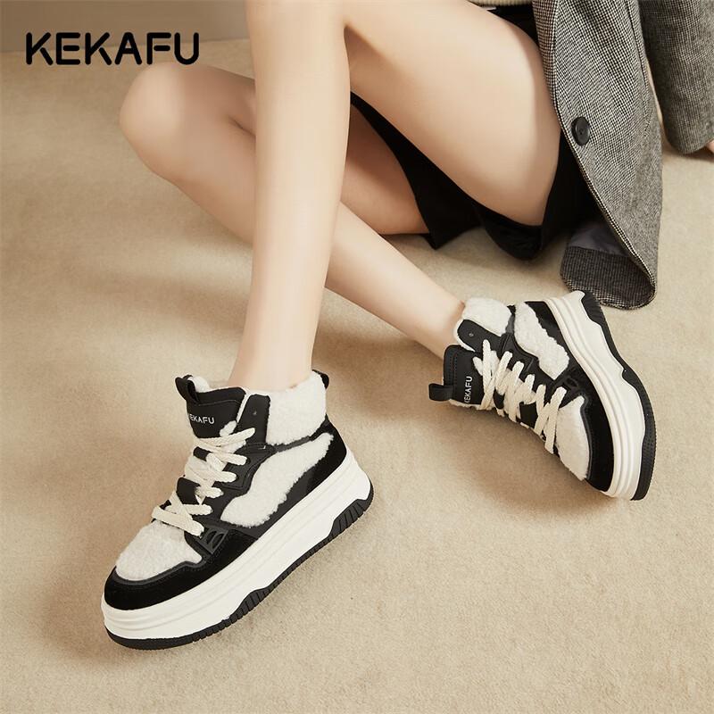 Kekafu Women s British Style Platform Ankle Boots EU 39