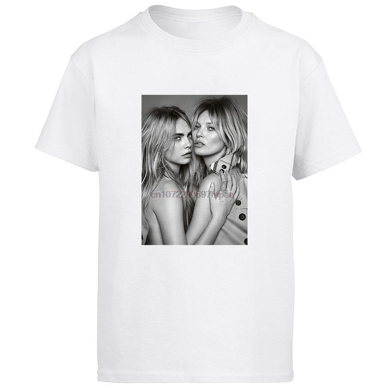 Kate Moss Cara Delevingne Unisex Graphic T Shirts Cotton Short Sleeve Tshirts Oneck Tees Tops Fashion New Shirts And Tshirts