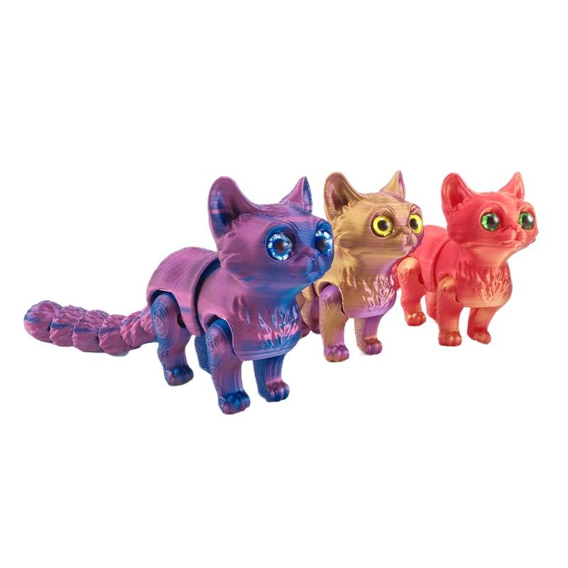 NEW 3D Printed Cat with Multiple Movable Joints for Home Accessories Decor Desk Decoration Children's Gifts Figurine