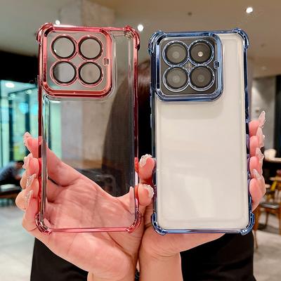 Four Corners Thickening Shookproof Plating Silicone Soft Case For Xiaomi Mi 14 Pro 13 T 13t 12t 11i Cover Mi14 Mi13t Mi12t Mi11i