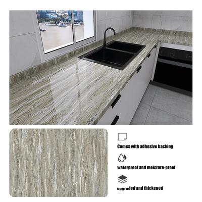 DIY Oil Proof High Temperature Resistance Marble Self Adhesive Waterproof Wall Stickers For Kitchen Decorative Film Home Decor