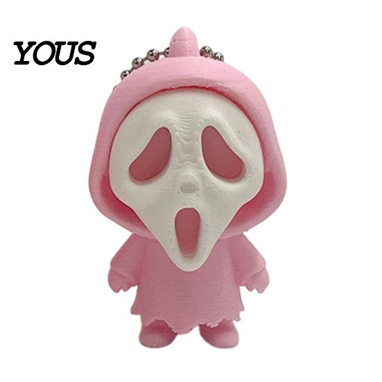Schoolbag Purse Bag Charm Mini Screaming Skeleton Keychain Pendant, 3D Printed Halloween Spooky Decor Hanging Decor, Backpack Accessories Pendant