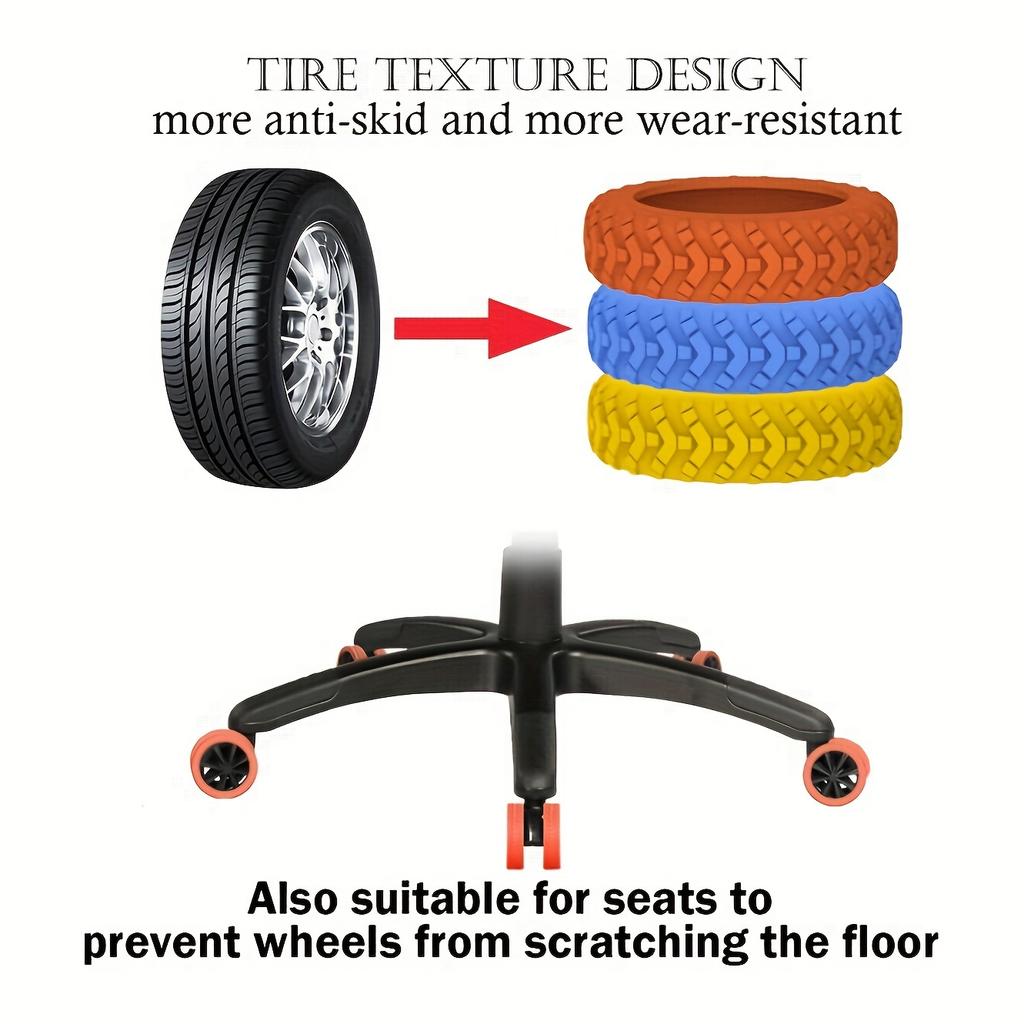 8 Pcs Upgraded and Thickened Luggage Wheel Protection Set, Wheel Repair Set, Trailer Luggage Wheel Mute Set