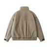 Unisex Winter Cotton Puffer Jacket Oversized Warm Stand Collar Workwear Style Casual Outerwear