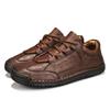 Fashion Brown Size 48 Handmade Leather Men Shoes Casual Comfortable Slip On Hiking Leather Shoe Flats Moccasins Walking Shoes