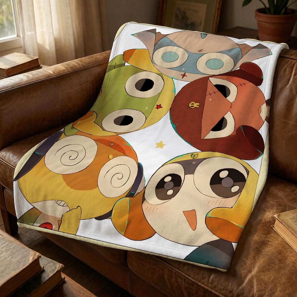 Anime K-Keroro G-Gunso Throw Soft Flannel Blanket for Bed Bedroom Sofa Picnic Throw Skin-friendly Breathable Gift Cover