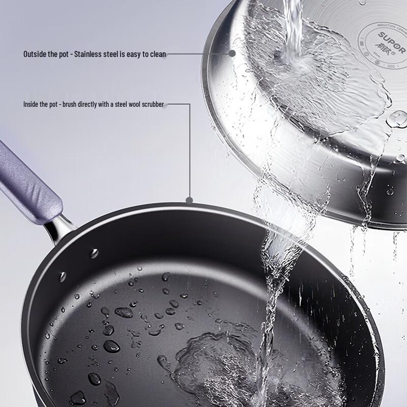 Supor Titanium Non-stick Frying Pan with Lid, 26cm