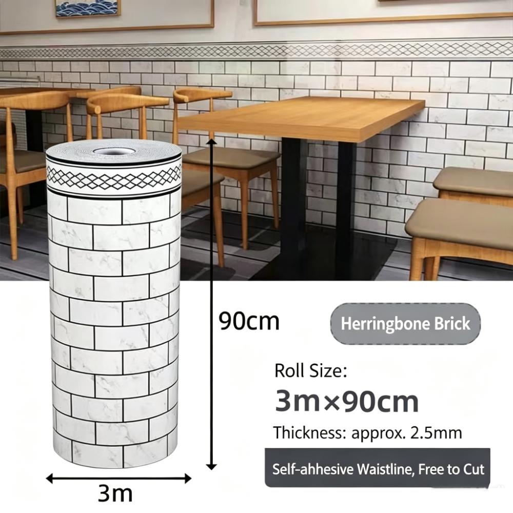 Self Adhesive Imitation Ceramic Tile Stickers Waterproof Wall Panel Sticker Home Wall Renovation