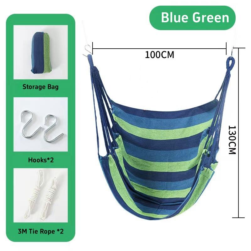 Outdoor Garden Swings Half-wrapped Canvas Hammock Chair Indoor Stress Reduction Hanging Chair Leisure Garden Chair