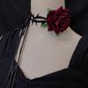 Dark tie Gothic Black Bramble Red rose choker Neck Strap Choker Necklaces Lace Neck accessories Necklace Women's accessories
