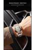 Men's Waterproof Luminous Tourbillon Leather Watch with Fashionable Motorcycle Gear Design