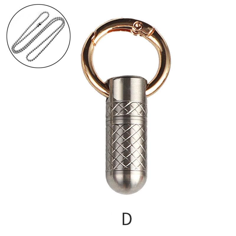 Waterproof Capsule Travel EDC with Necklace Portable Titanium Alloy Mini Medicine Seal Bottle Outdoor Survival Pocket Pill Box