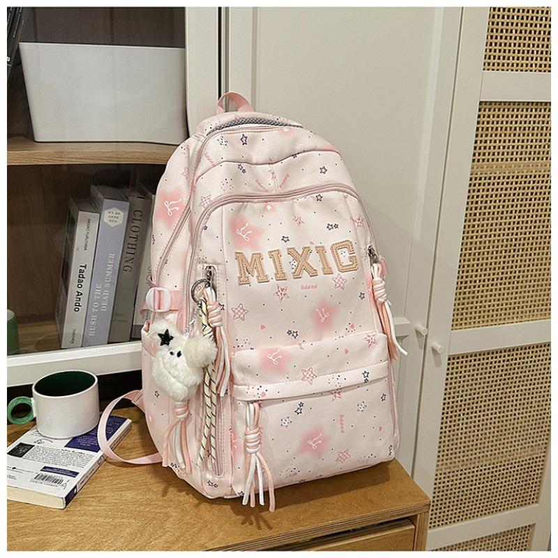 School Bag Women's New Japanese Ins High Value, Fresh and Sweet Star Make-up Bag, Light and Large-capacity Backpack
