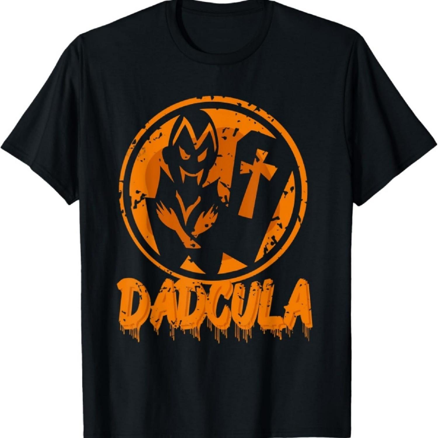 Жуткая ретро футболка DADCULA на Хэллоуин, футболка в подарок XXXXXL чёрный