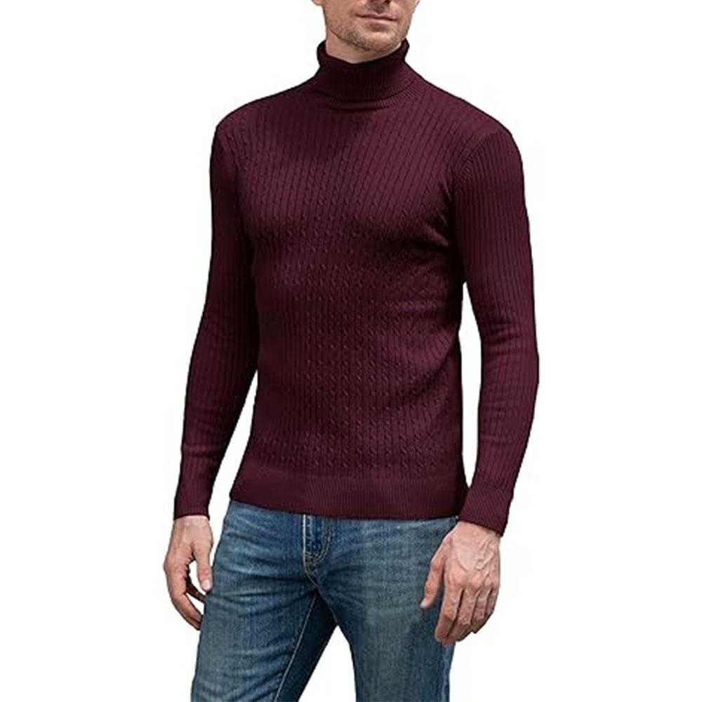 Men's Turtleneck Sweaters Men Pullovers Casual Slim Fit Sweater Male Bottoming Shirt Autumn Winter Warm High Elastic Tops