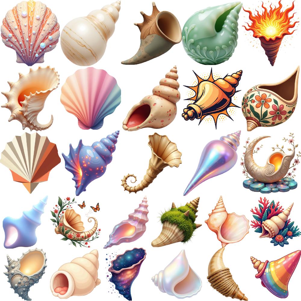 28pcs Waterproof Temporary Tattoo Sticker Cute Shell Body Art Arm Fake Tattoos Waterproof Disposable Tattoo Stickers Girls Gift