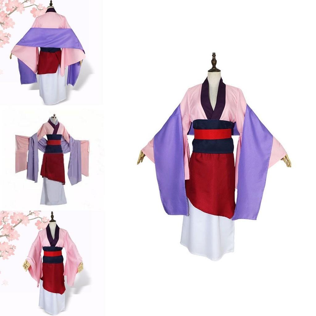 Luxurious Anime Mulan Traditional Kimono Dress Party Cosplay Costume For Women
