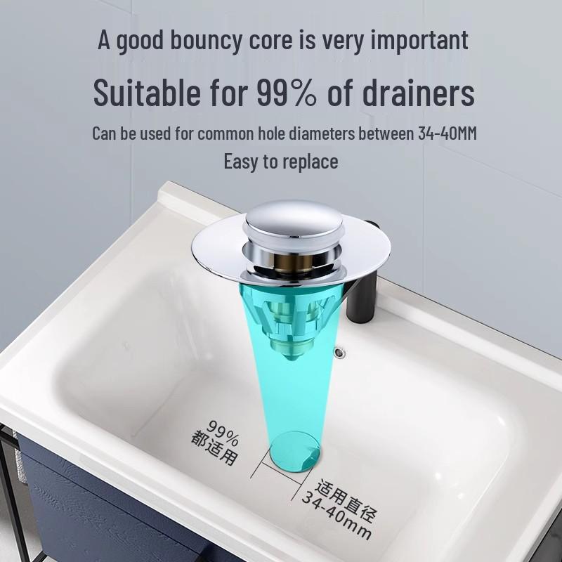 Copper Pop-up Basin Stopper & Anti-Clog Drain Filter