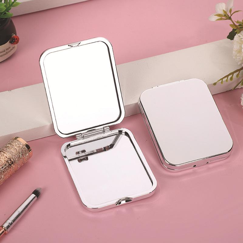 Double-Sided Flower Foldable Mini Square Mirror for Female Students – Portable Dormitory Makeup Pocket Mirror
