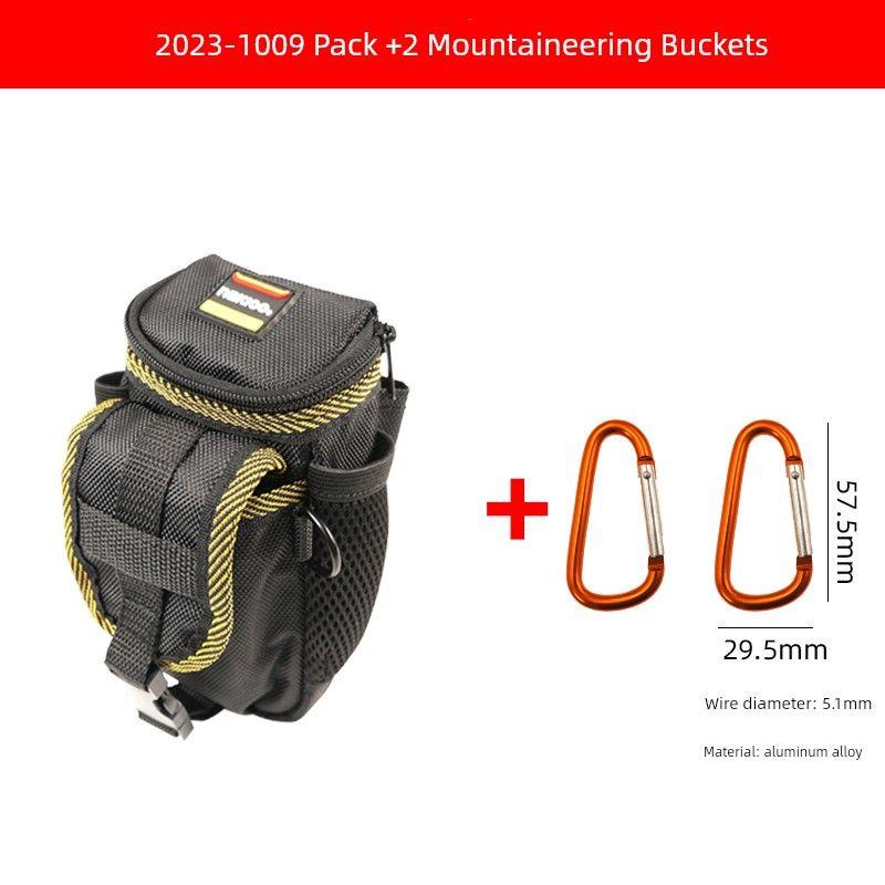 

Nakioo Multi-Functional Portable Tool Fanny Pack Construction Site Work Kit Small Size Cleaning Mobile Phone Bag Brief Case Small size waist bag + mountaineering buckle
