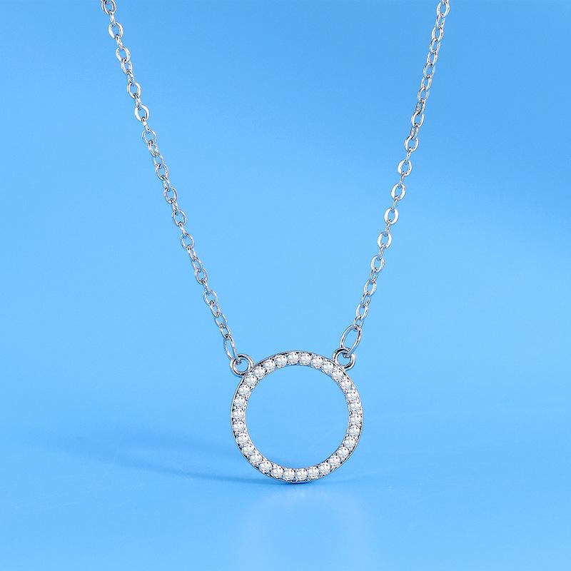 Necklace Jewelry for Women Versatile High-end Sense Round Full Diamond Temperament Clavicle Chain Accessories