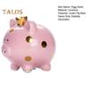 Sparschwein aus Keramik mit Krone und Schweinchen, goldene Punkte, Cartoon-Schwein, Münze, Geldbank, Home-Office, Bücherregal, Schreibtisch-Dekoration, Ornament, Geschenk für Kinder und Erwachsene