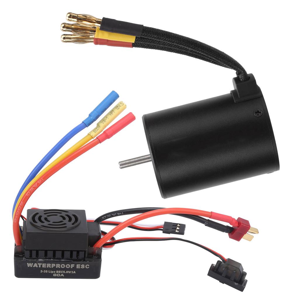 Waterproof 3650 4500KV Brushless Motor 60A Brushless ESC Combo Set for 1 8 1 10 RC Car