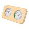 Sauna Thermometer and Hygrometer Device In Wooden Frame Designed for Keeping Track of Humidity and Temperature During Sauna Use