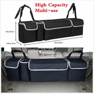 Black High Capacity Multi-use Car Seat Back Organizers Bag Interior Accessories