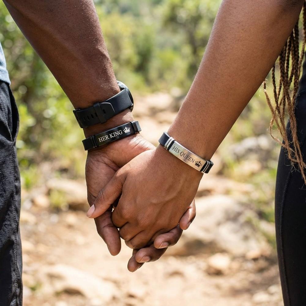 Gifts Lovers Bracelet Stainless Steel Valentine's Day Bracelets Couple Bracelet Set Women Men