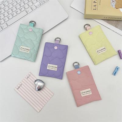Quilted Love Card Bag Female Small Large Capacity Card Bag Student Card Holder Wallet Bank Card ID Bag