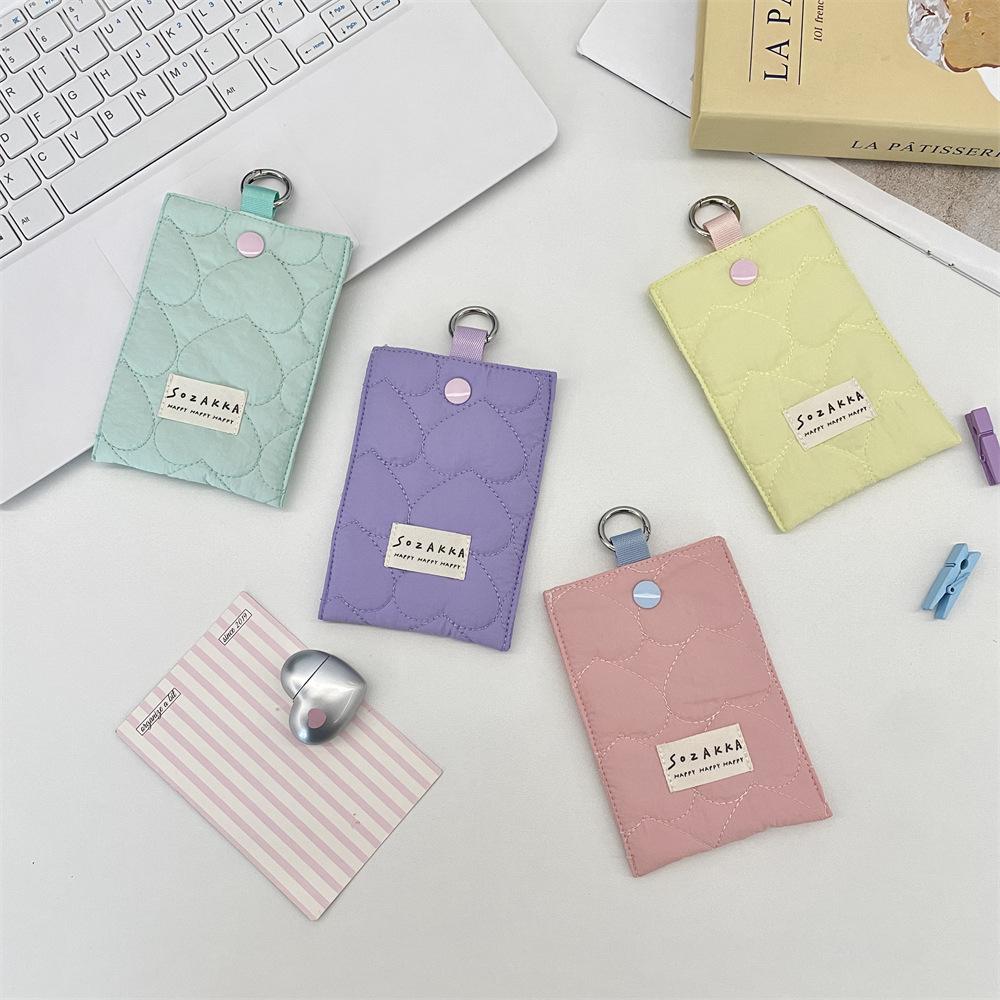 Quilted Love Card Bag Female Small Large Capacity Card Bag Student Card Holder Wallet Bank Card ID Bag