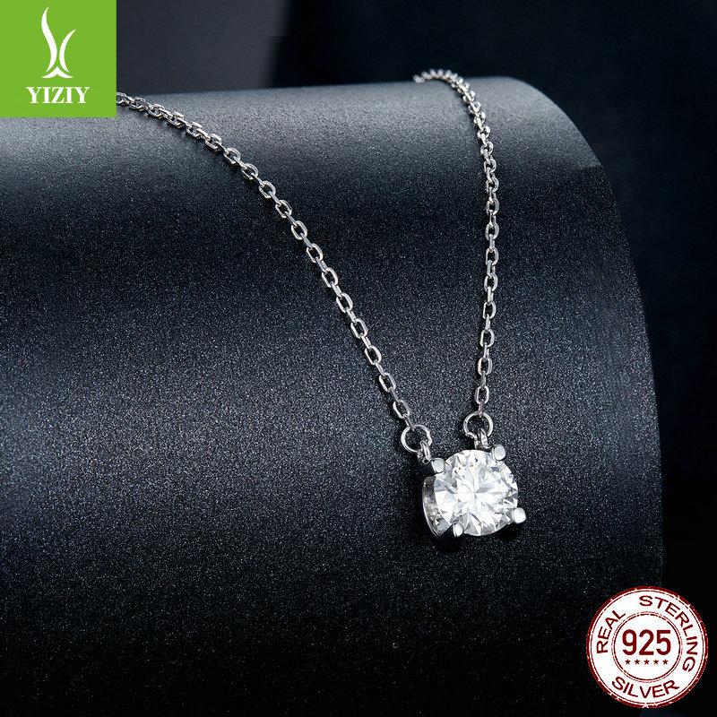 Simple And Exquisite One-Carat Luxury Mozzarella Diamond Collarbone Chain, Fresh And Smart 925 Silver Moissanite Necklace.