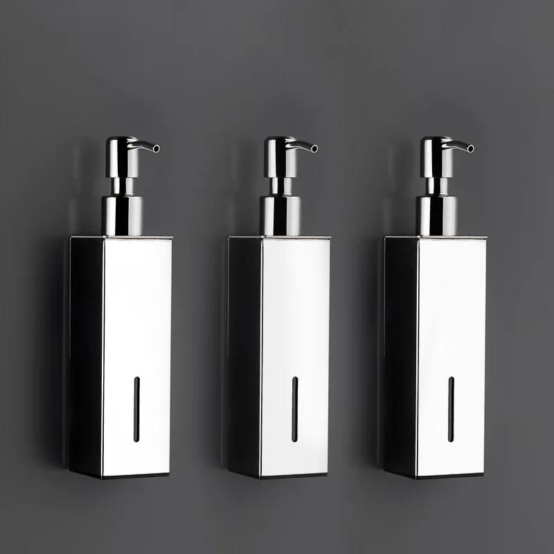 Chrome/Brushed/Black Stainless Steel Liquid Soap Dispensers Shampoo Bathroom Accessories Hotel Hardware Washing Portable Machine