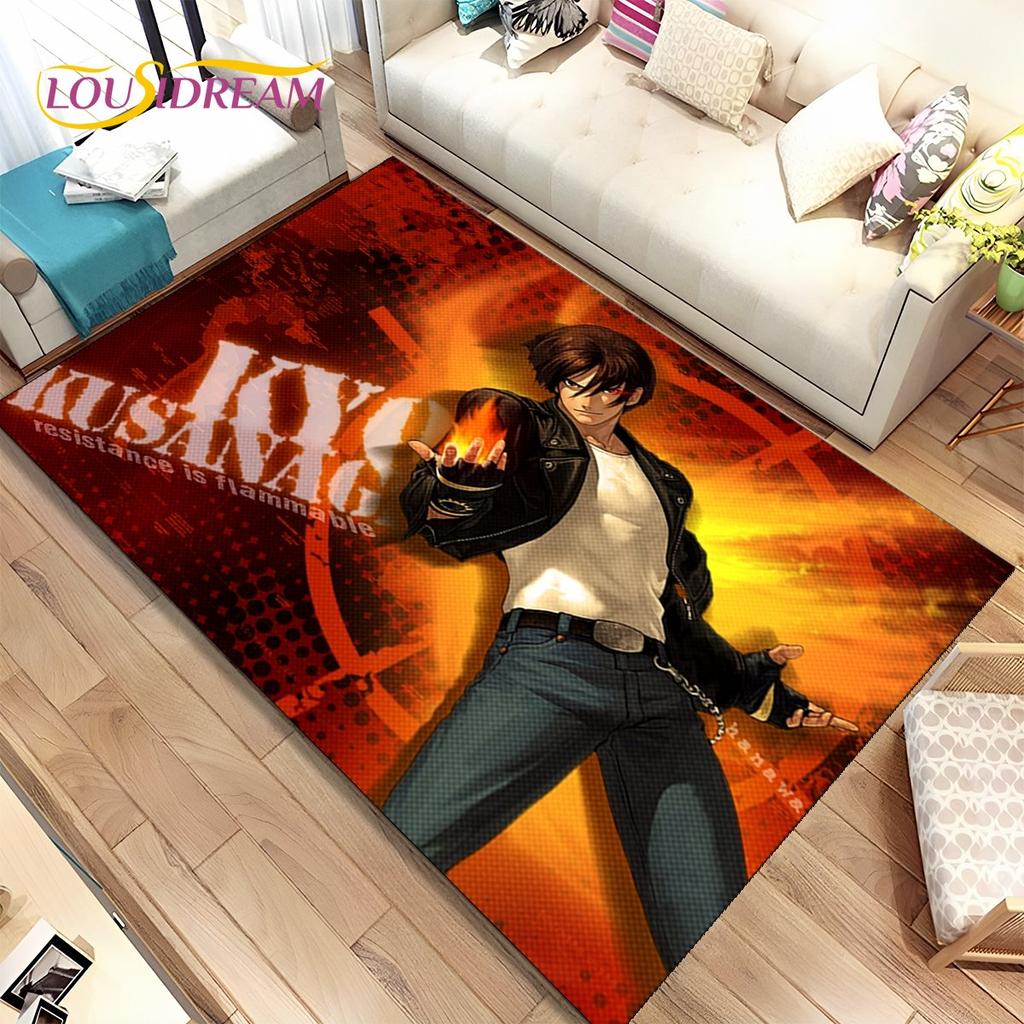 3D King of Fighters Retro Game Gamer Area Rug,Carpet Rug for Home Living Room Bedroom Sofa Doormat Decor,kids Non-slip Floor Mat