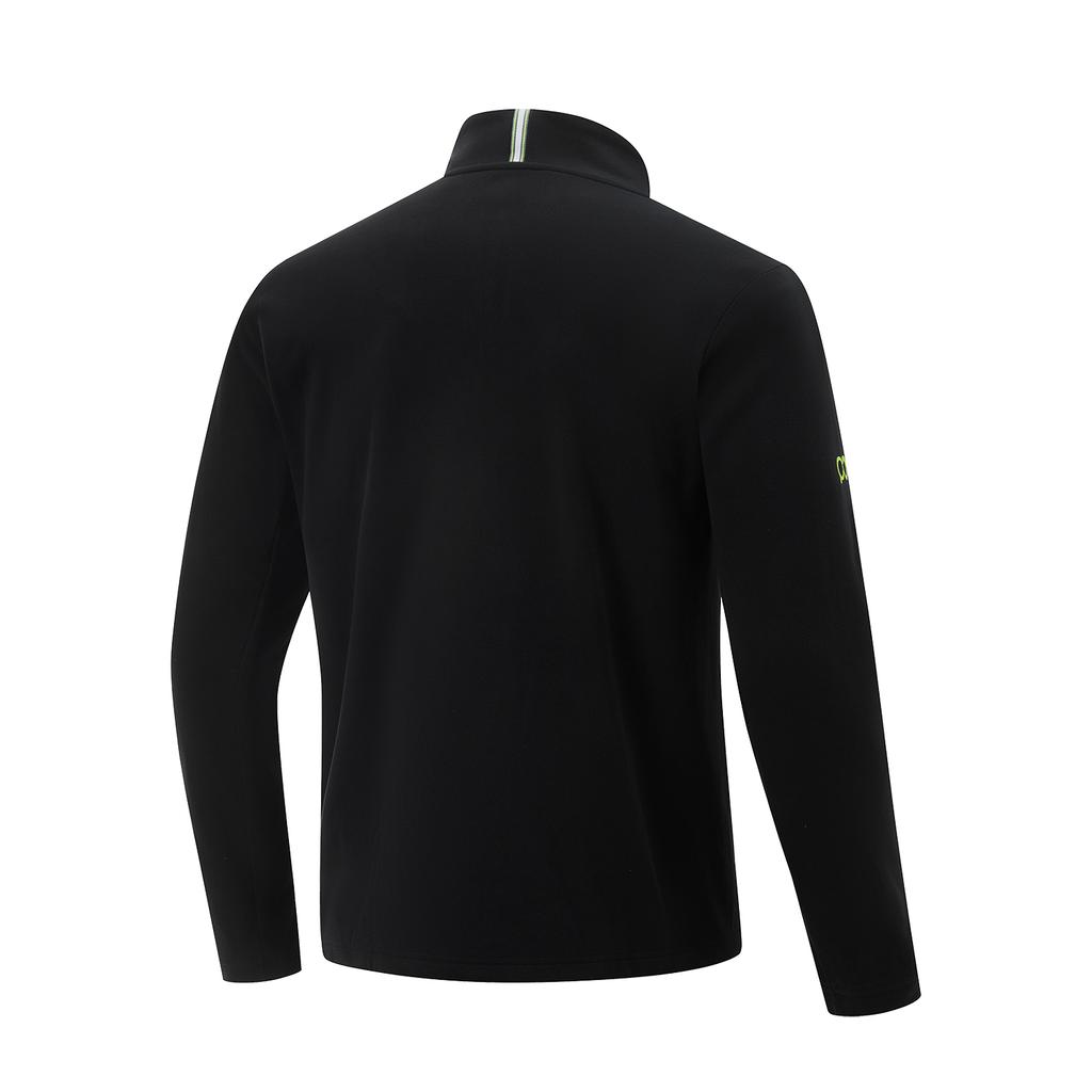 Li Ning Table Tennis Series Comfortable Casual Simple Brand Logo Printed Stand Collar Pullover Fleece Sweatshirt Unisex Sweatshirt Black ATLV071-1