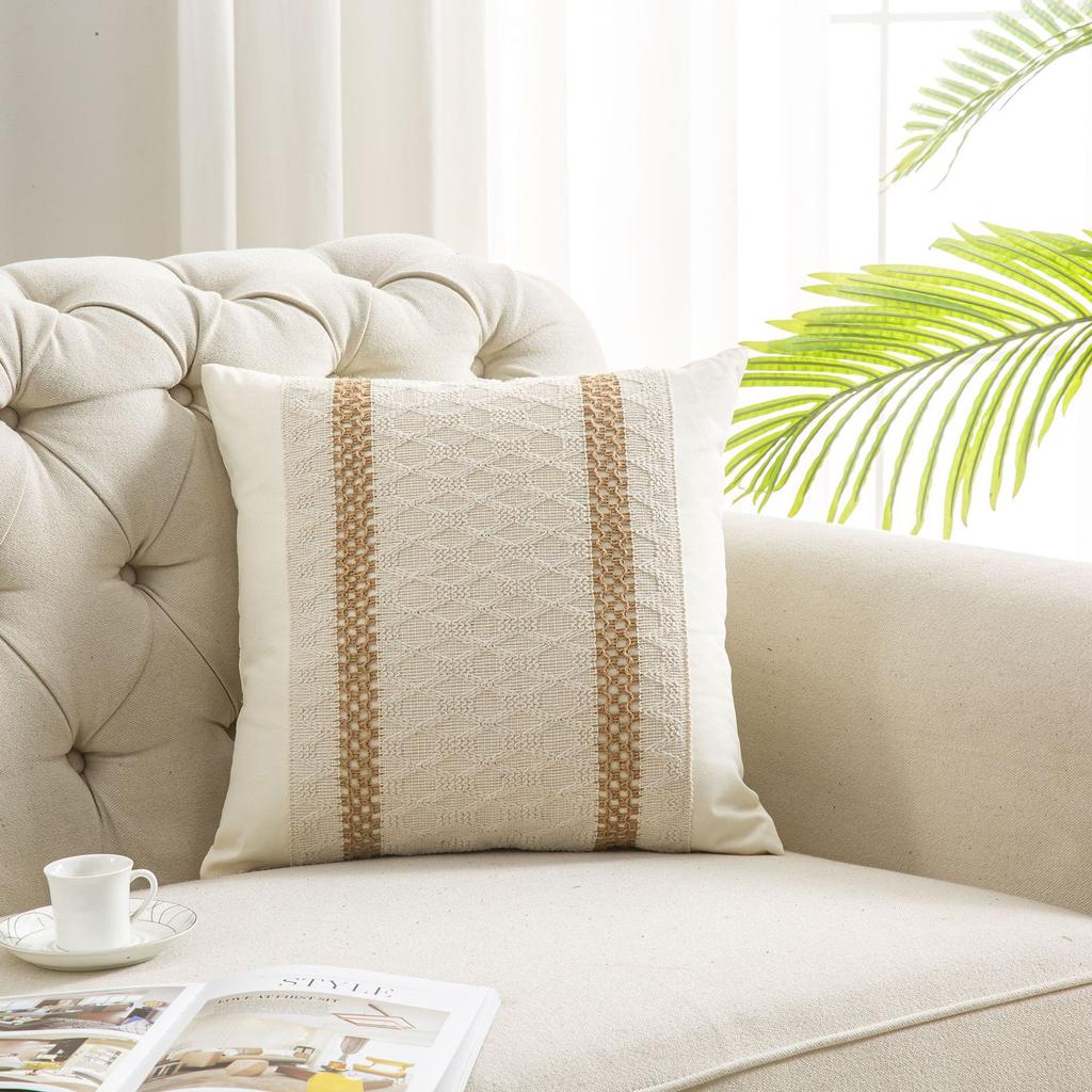 Böhmischer Kissenbezug aus Baumwolle und Leinen für Sofa, Büro, dekorative Überwurfkissenhülle, Lendenkissen, stilvolles, bequemes, einzigartiges Design