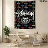 Purple Blue Swirl Marble Tapestry, Streetwear Signature Logo Wall Hanging for Room Aesthetic Decor