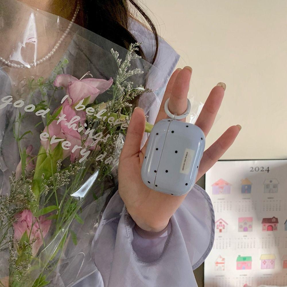 Blue Polka Dots Earphone Case TPU Protective Case for Airpods 1/2/3/4/pro/pro2 Earphone Accessories