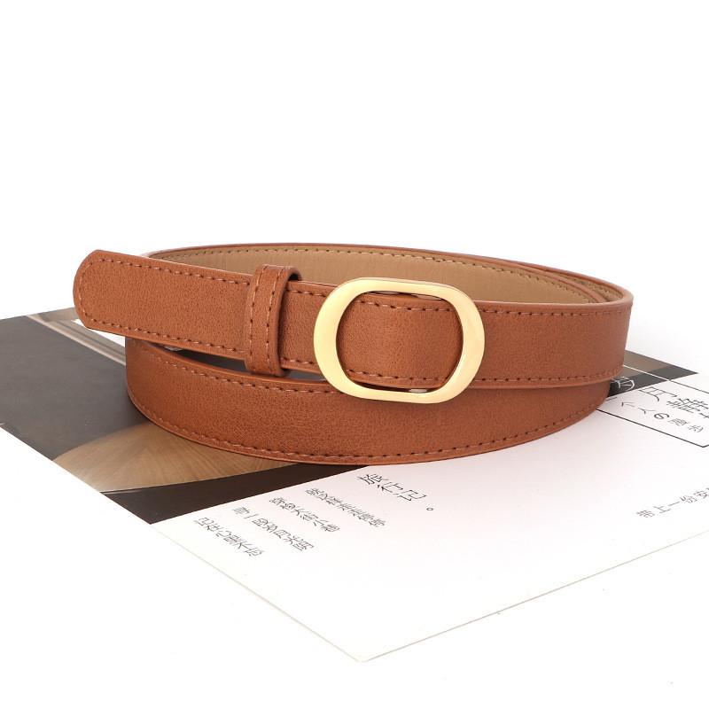 Holefree Versatile Womens Belt Black Slim Vintage Jeans Accessory Leather Pu