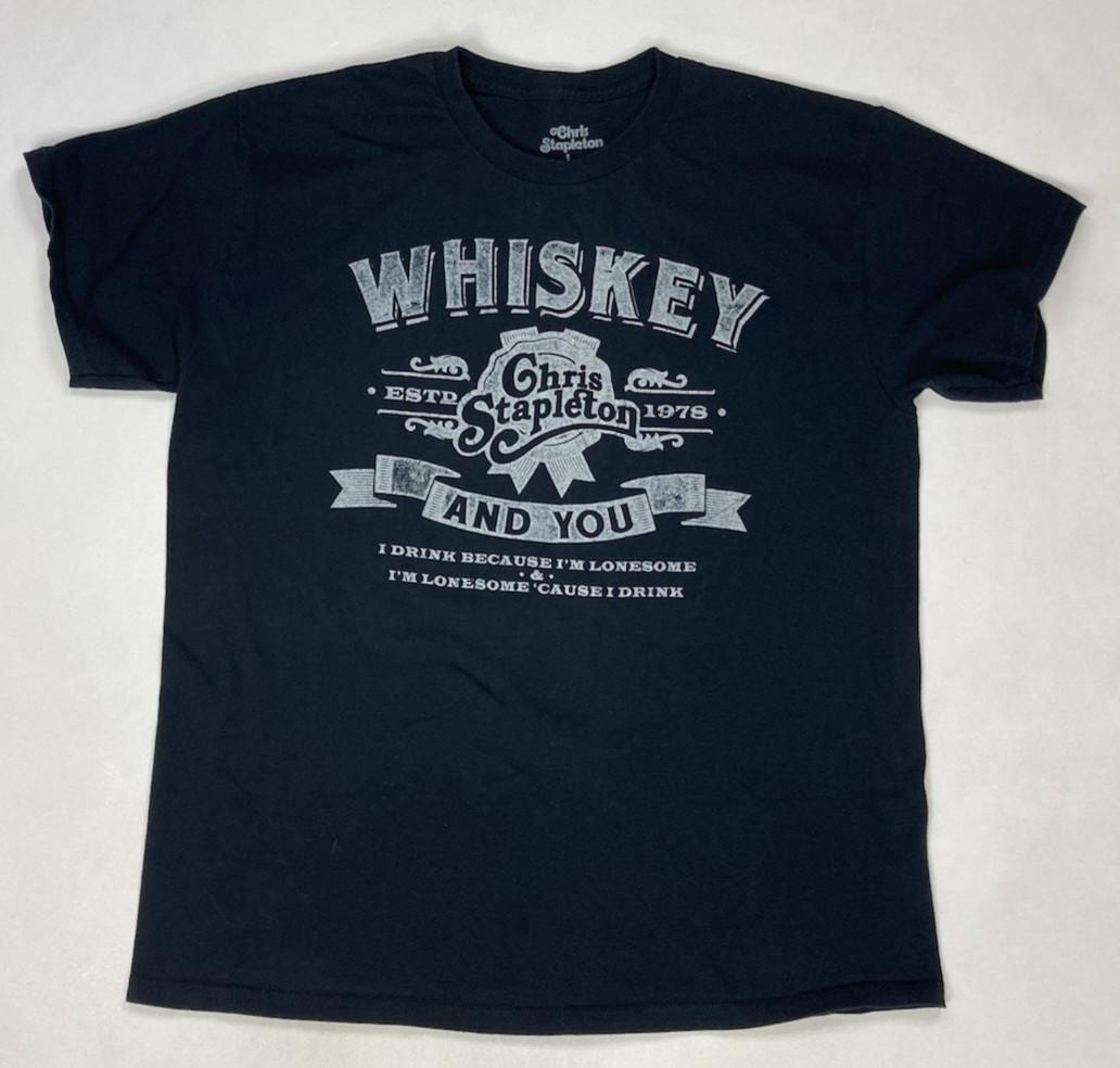 Chris Stapleton Whiskey And You Graphic T-shirt Men Large Black Music XL