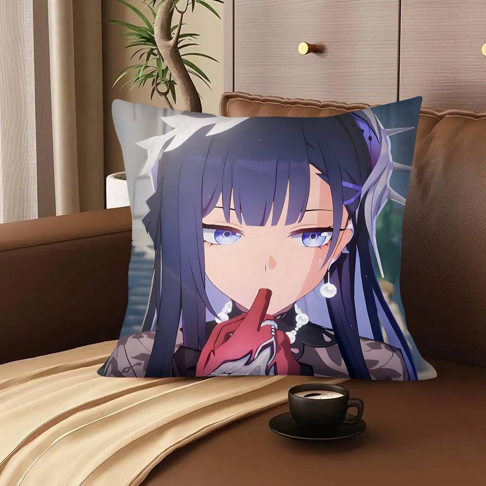 1pc Game Anime Honkai Star Rail Seele Pillow Case Fashion Square Pillowcase Bedroom Sofa Room Ins Decoration Leisure